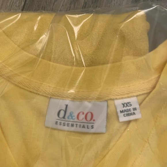 NWT DENIM & CO. SHORT SLV V-NECK TERRY TOP XXS - Picture 10 of 11